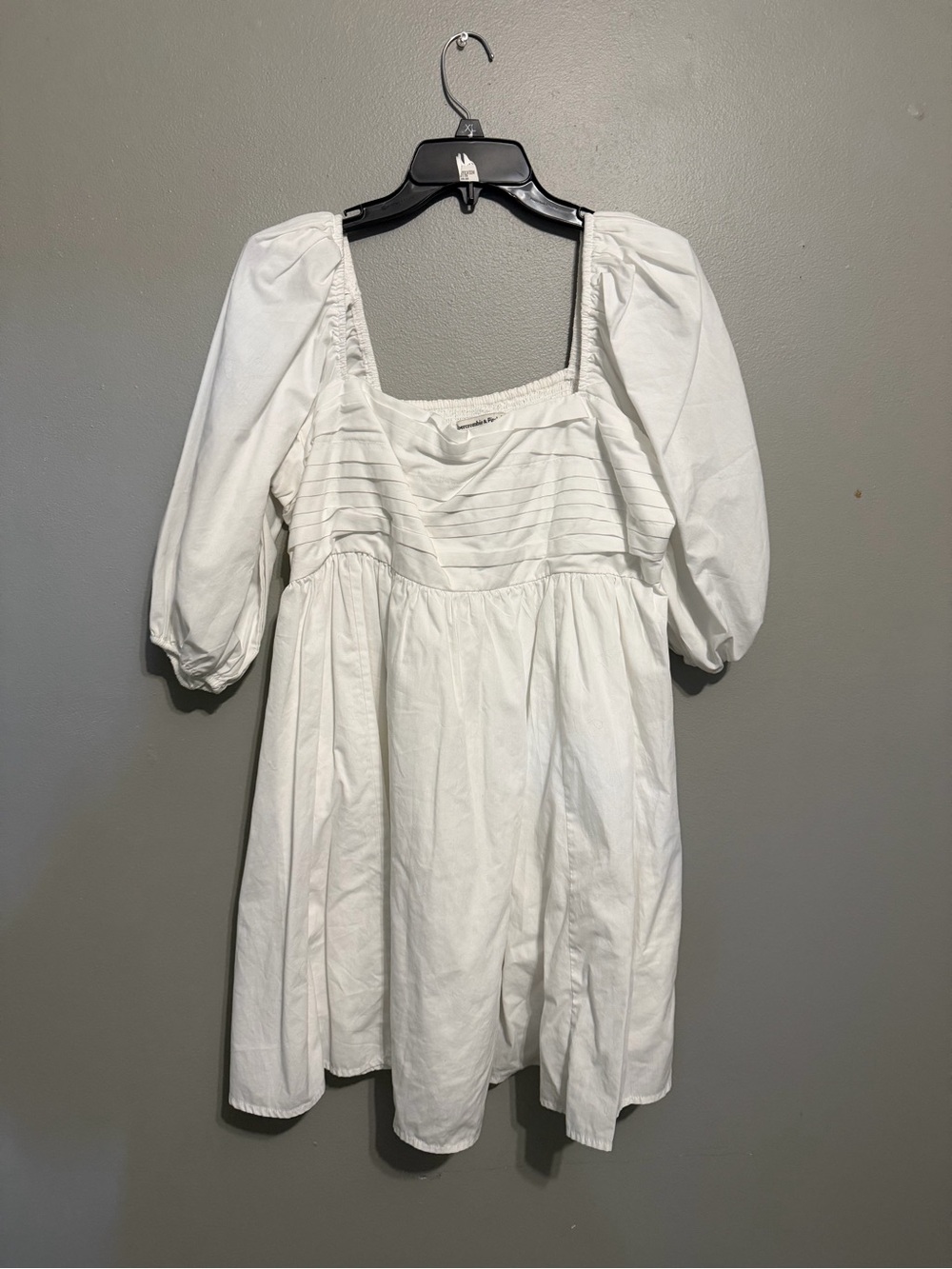 Abercrombie & Fitch Emerson White Square-Neck Puff Sleeve Mini Dress - Picture 4 of 6